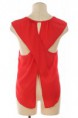 Red OVERLAPPED OPEN BACK CHIFFON POCKET TOP